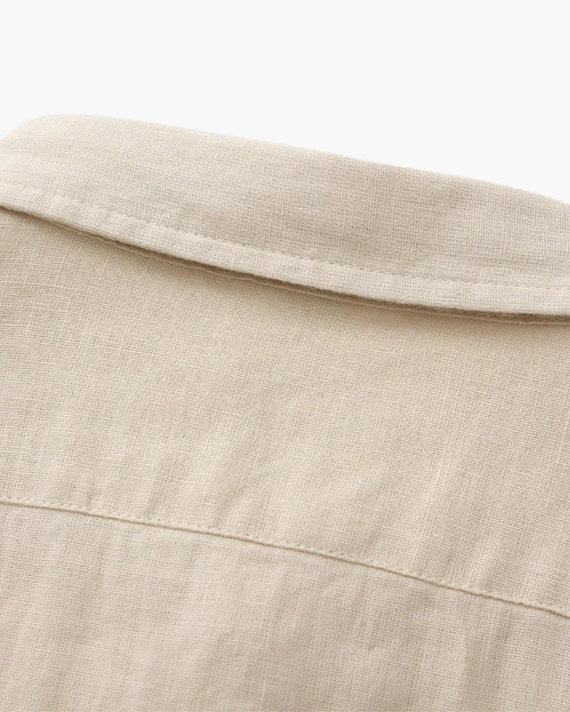 White Linen Shirt Casual Chic Relaxed Fit for Men 4
