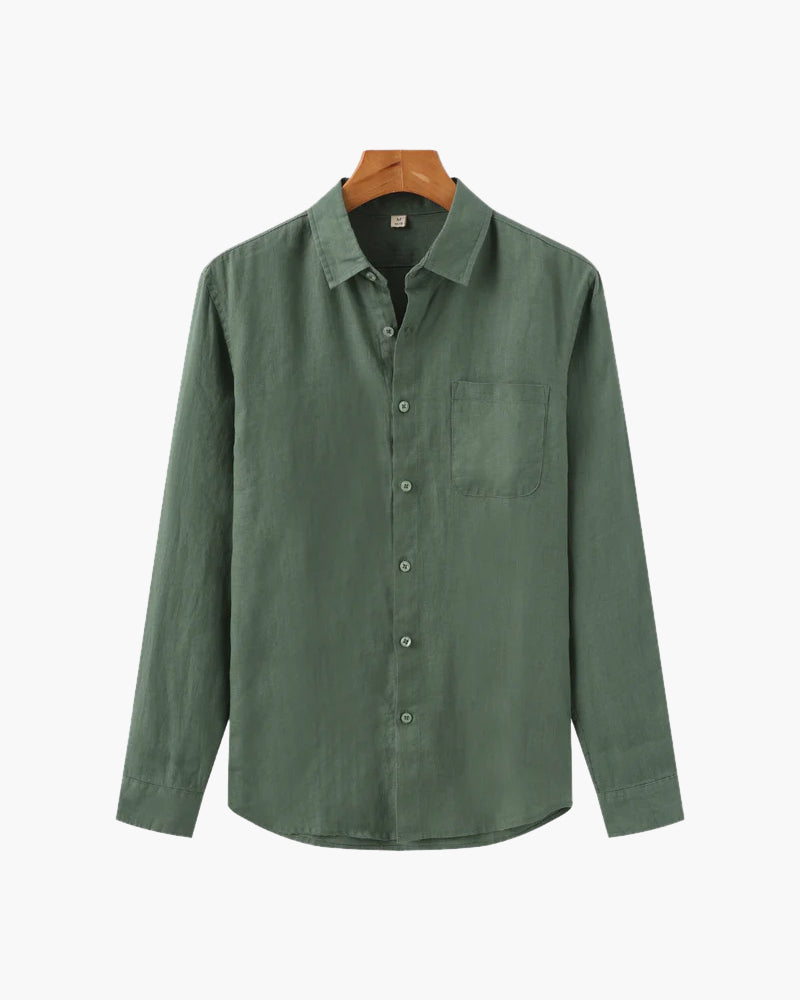 White Linen Shirt Casual Chic Relaxed Fit for Men 6