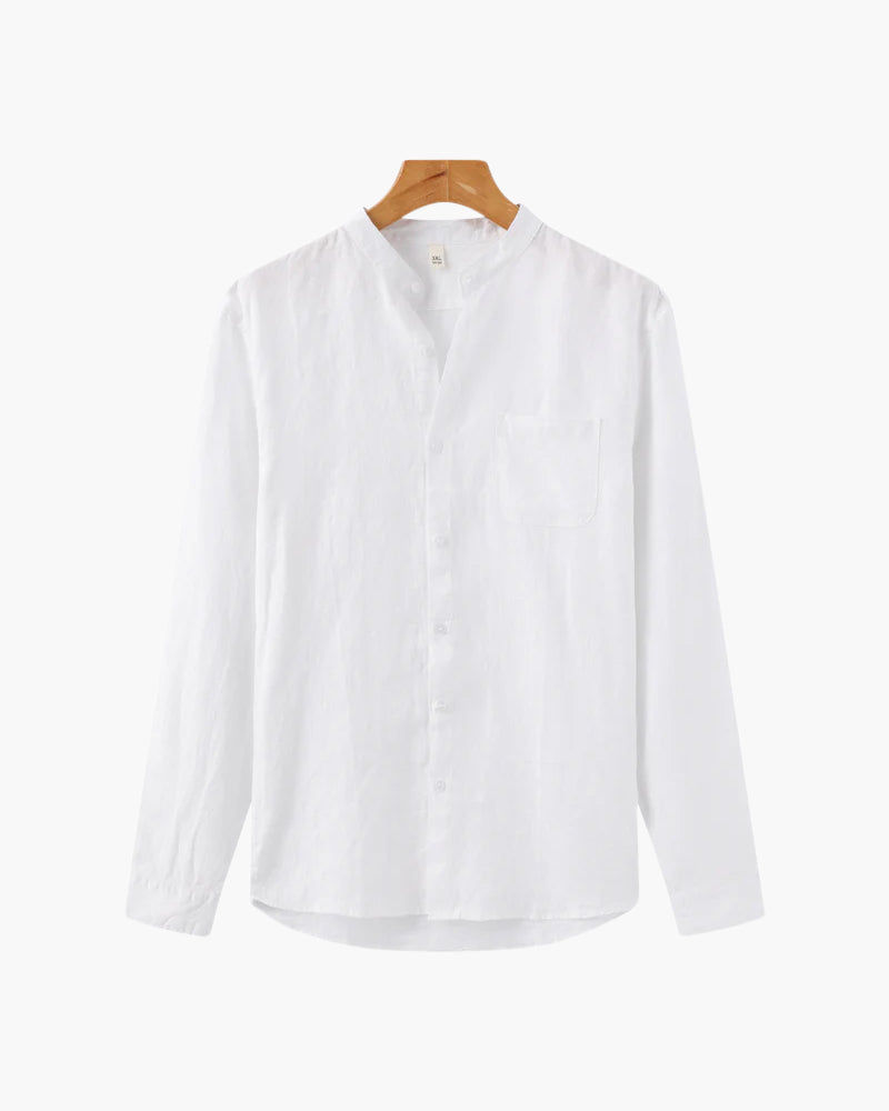 White Linen Shirt Casual Chic Relaxed Fit for Men 9