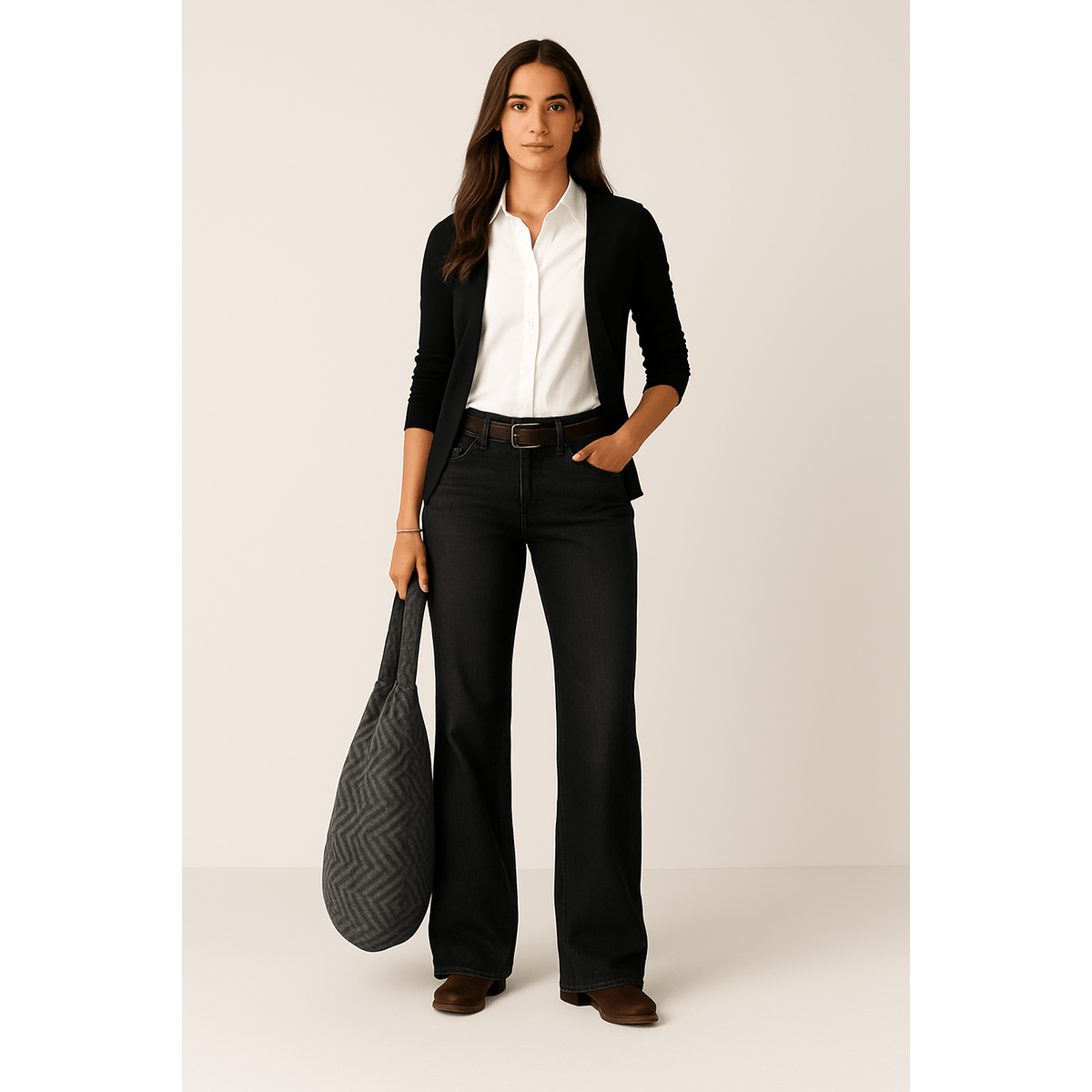 Wide Leg Jeans Women High Waisted Casual Chic Denim Trousers 6