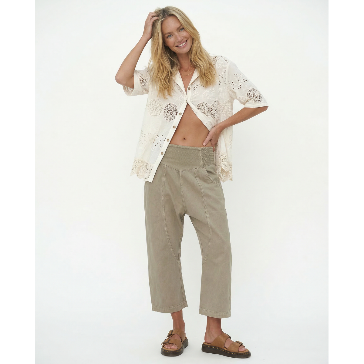 Wide Leg Pants Women Sculpted Harem Cut Denim Casual Chic 1