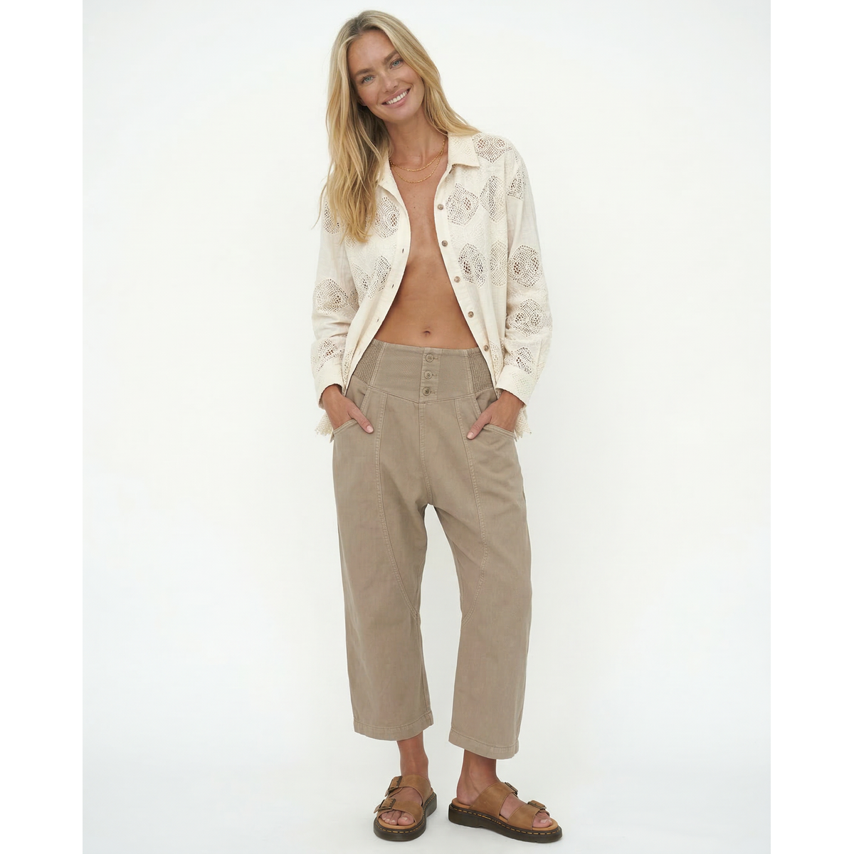 Wide Leg Pants Women Sculpted Harem Cut Denim Casual Chic 4