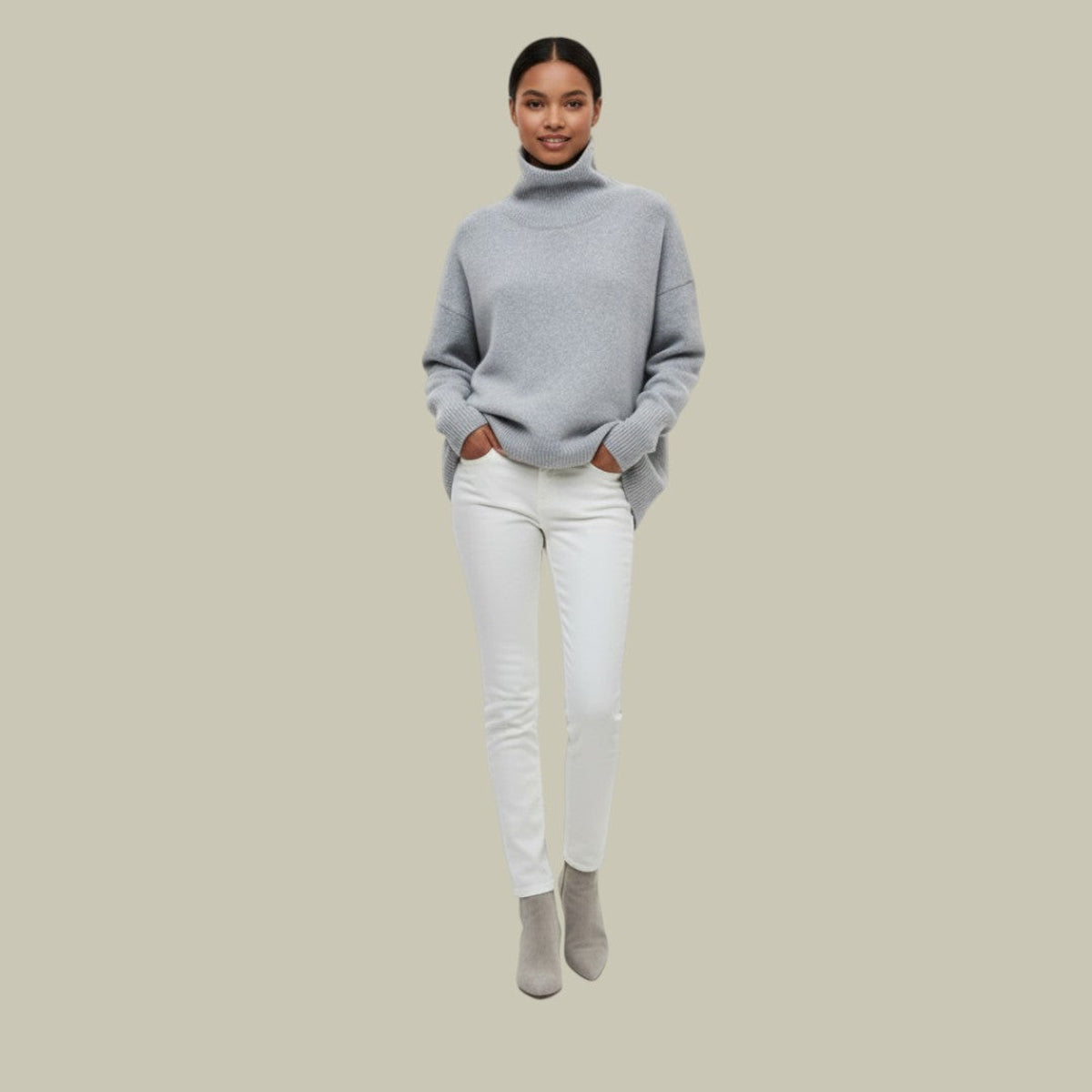 Winter Oversized Turtleneck Sweater Women Cozy Chic Casual Fit 1