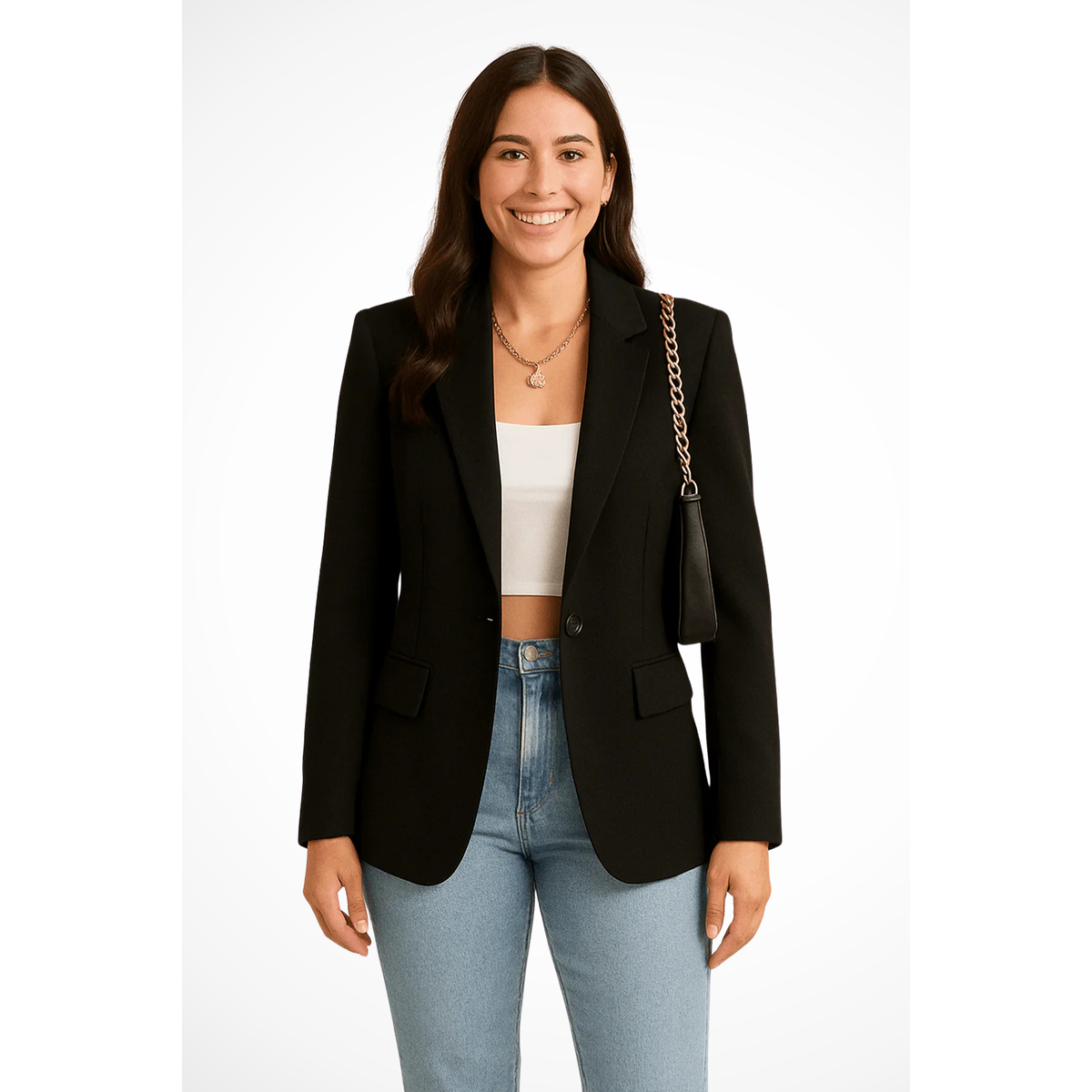 Women's Black Blazer Tailored Fit Elegant Design for Work & Weekend 0