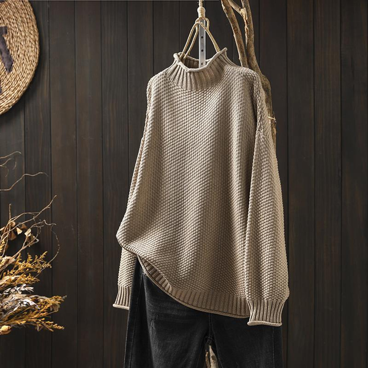 Women's Black Turtleneck Sweater Fine Knit Elegant Warm Comfort 3
