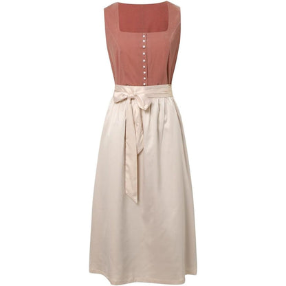Women's Brick Red Dirndl Dress Oktoberfest Mini Style Casual Festive 0