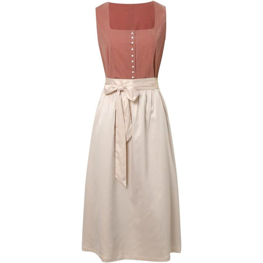 Women's Brick Red Dirndl Dress Oktoberfest Mini Style Casual Festive 0