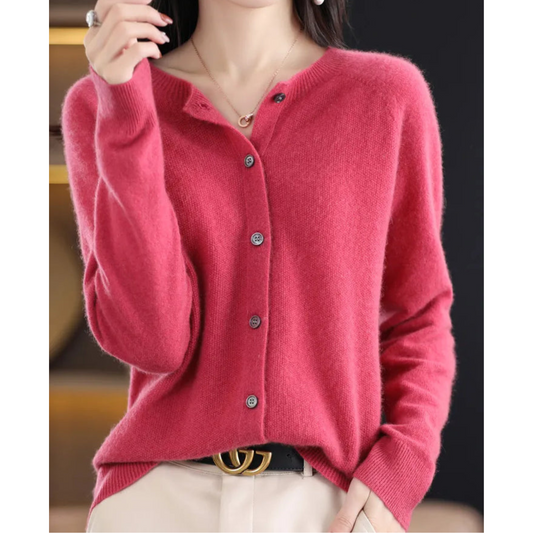 Women's Cardigan Pullover Round Neck Black Stylish Winter Essential 0