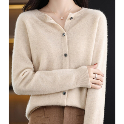 Women's Cardigan Pullover Round Neck Black Stylish Winter Essential 12