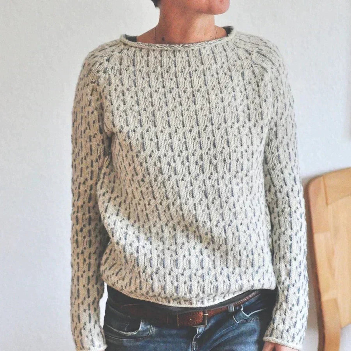 Women's Casual Knit Sweater Boat Neck Elegant Relaxed Fit 1