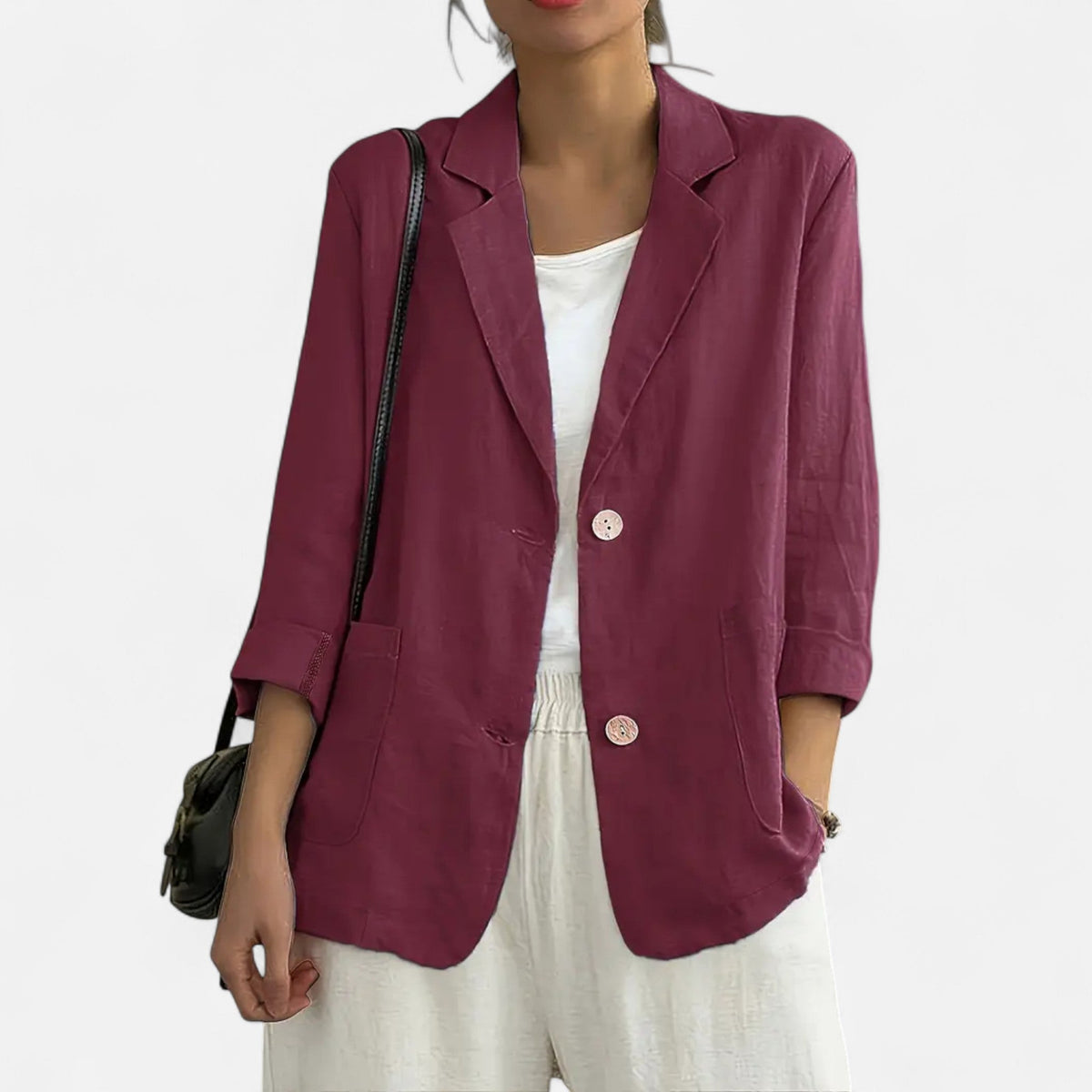 Women’s Casual Two-Button Commuter Jacket Elegant Versatile Style 0