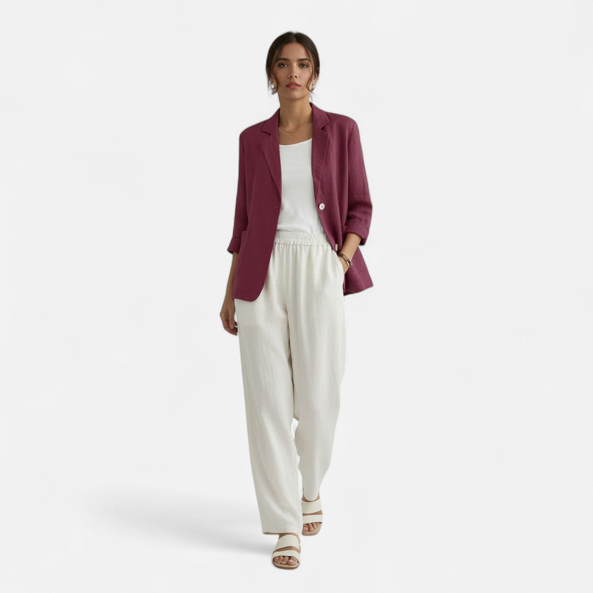 Women’s Casual Two-Button Commuter Jacket Elegant Versatile Style 1