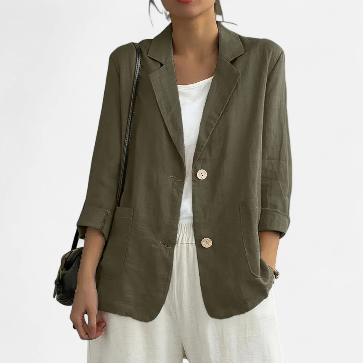 Women’s Casual Two-Button Commuter Jacket Elegant Versatile Style 5