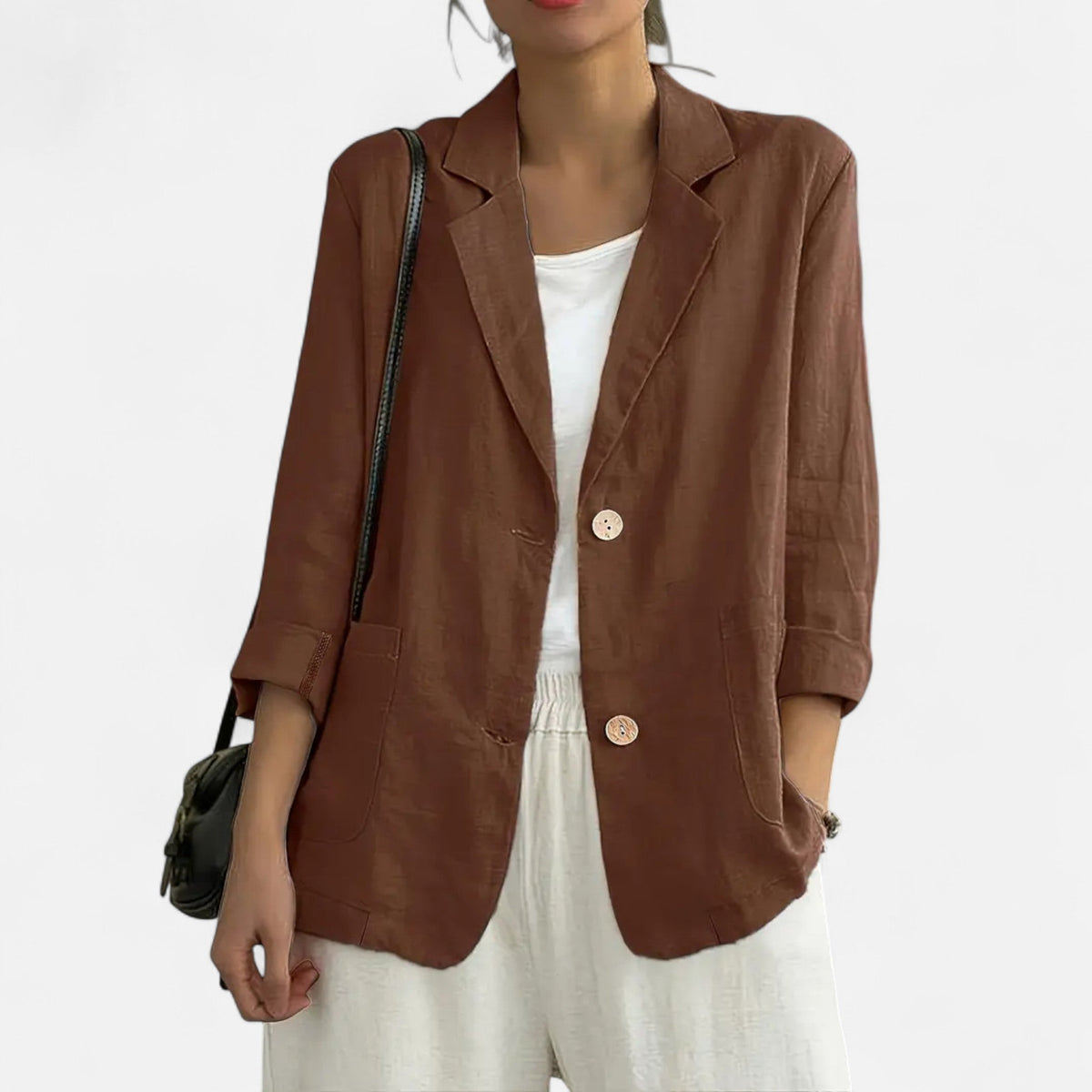 Women’s Casual Two-Button Commuter Jacket Elegant Versatile Style 6