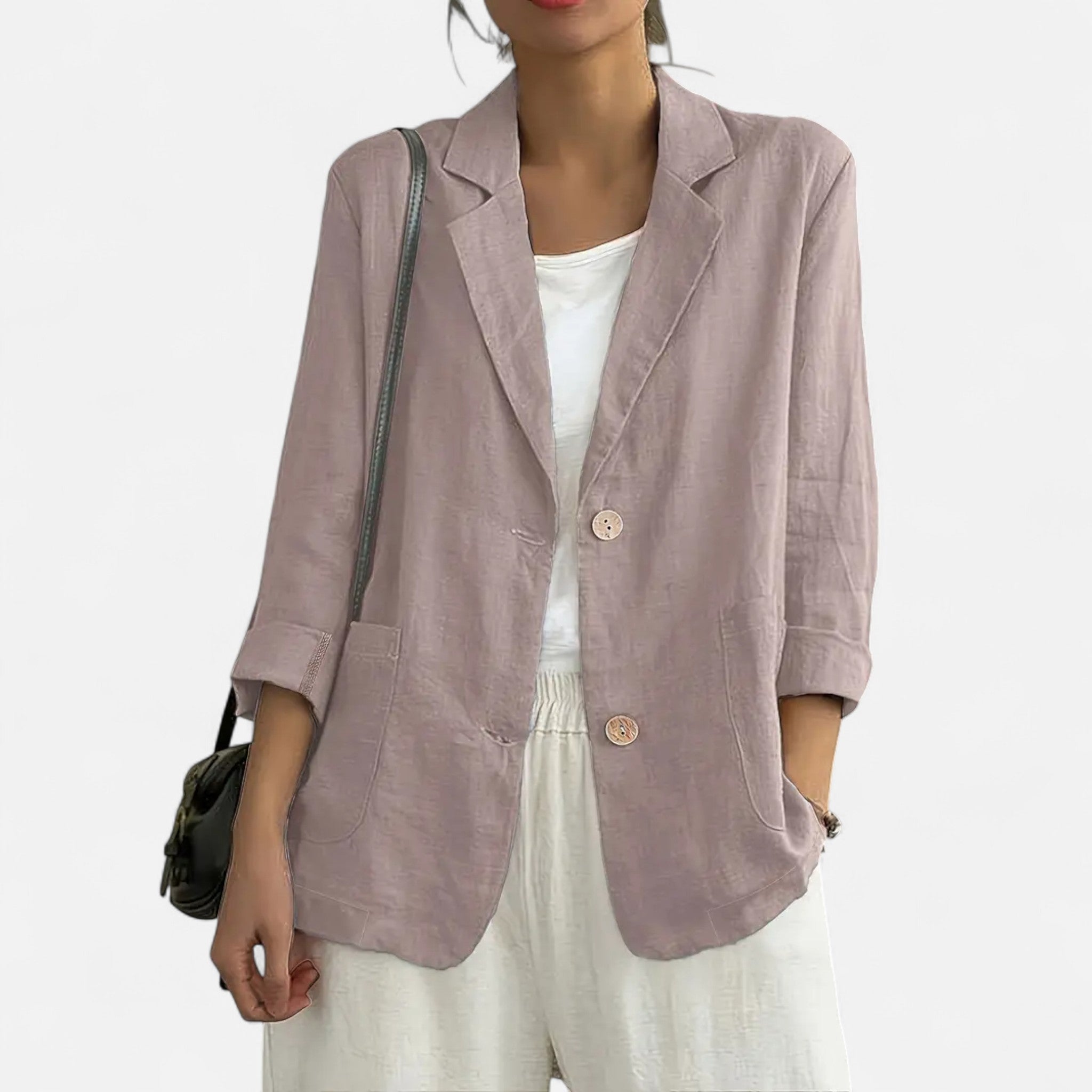 Women’s Casual Two-Button Commuter Jacket Elegant Versatile Style 8