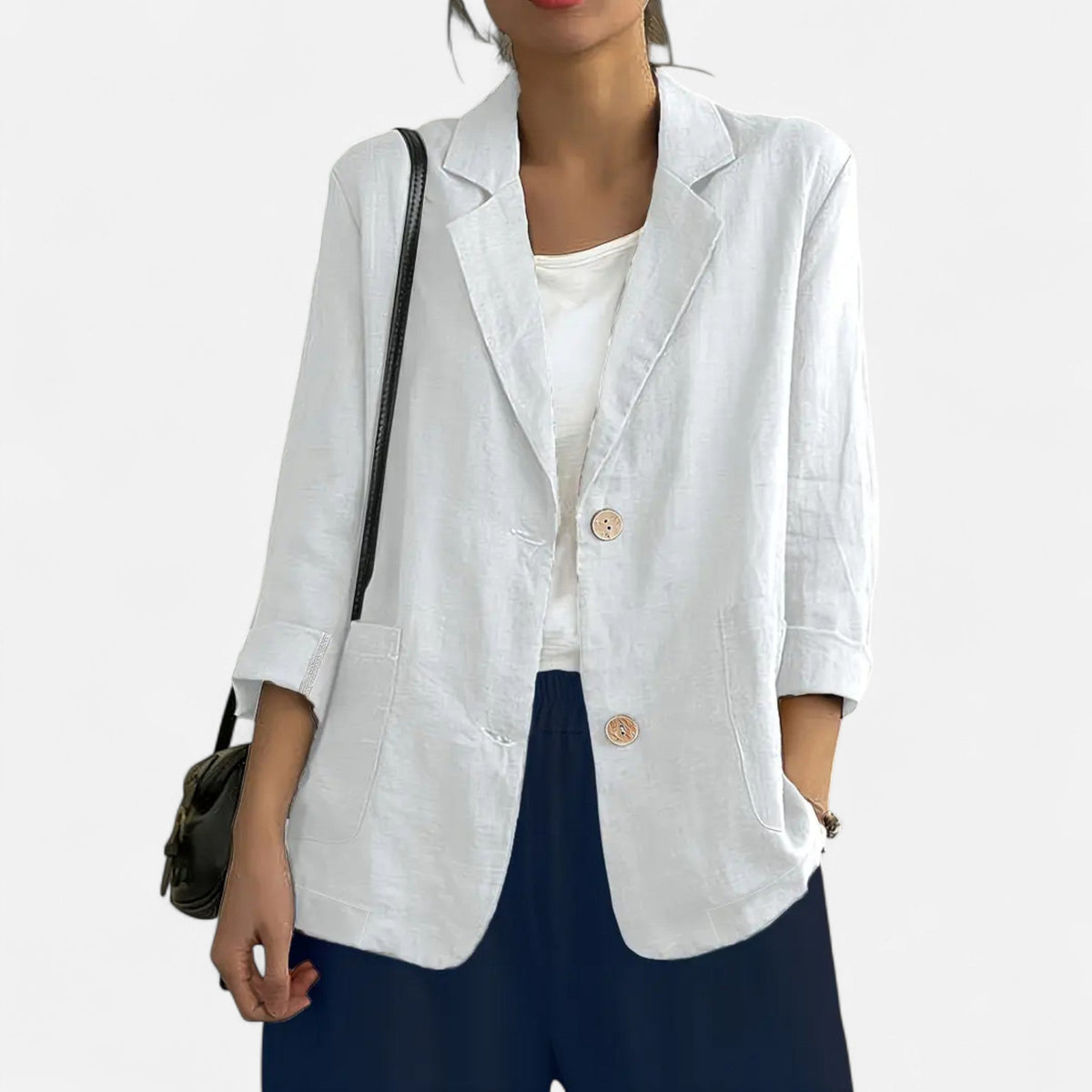 Women’s Casual Two-Button Commuter Jacket Elegant Versatile Style 9