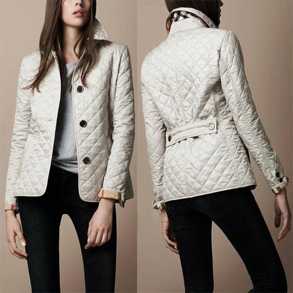 Women's Diamond Quilted Jacket Lightweight Casual Layering Piece 3