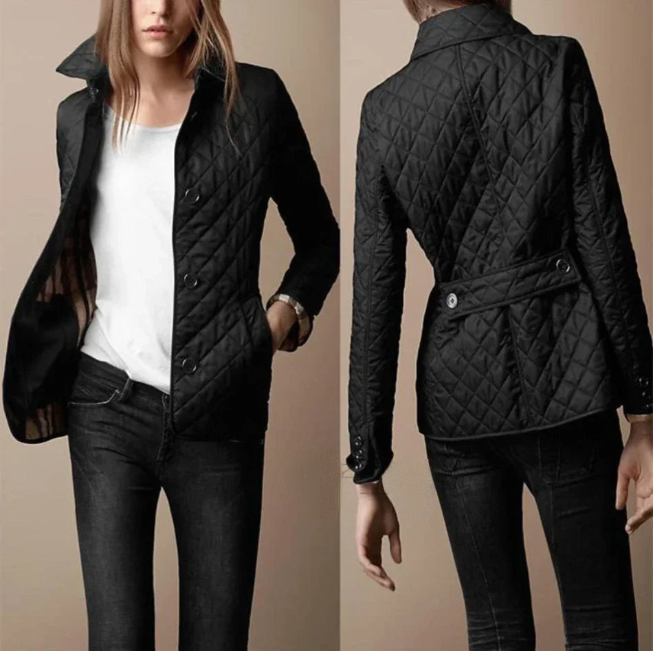 Women's Diamond Quilted Jacket Lightweight Casual Layering Piece 4