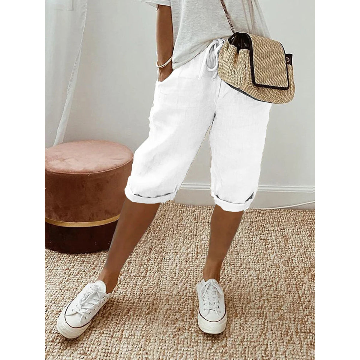 Women's Drawstring Shorts Casual Summer Style Comfortable Fit Lightweight 2