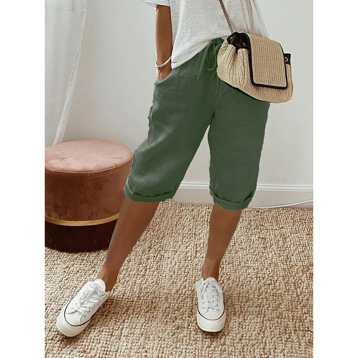 Women's Drawstring Shorts Casual Summer Style Comfortable Fit Lightweight 3
