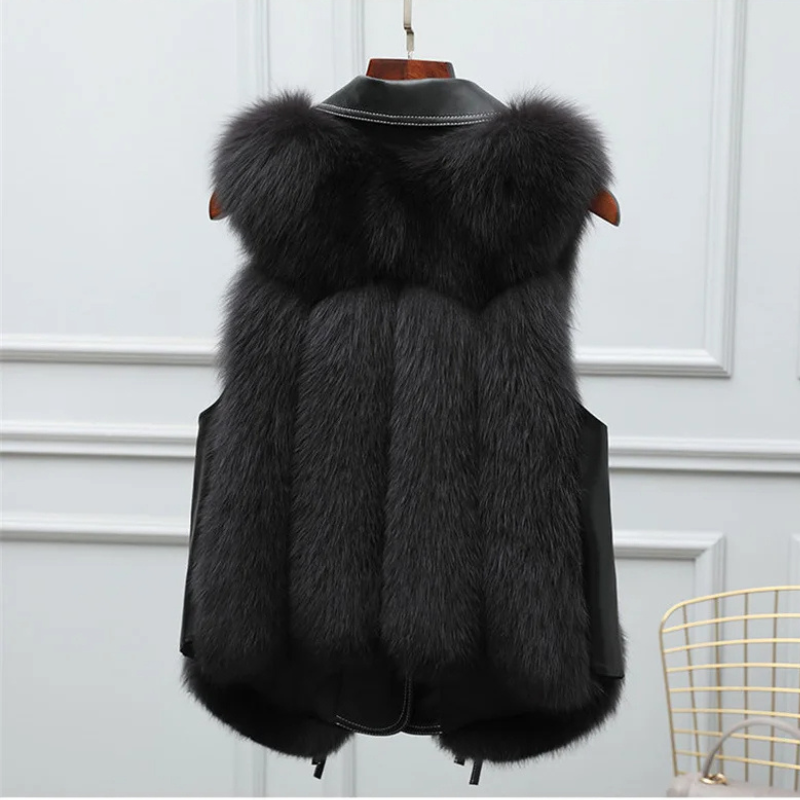 Women's Faux Fur Vest Oversized Lapel Winter Glam Layering 8