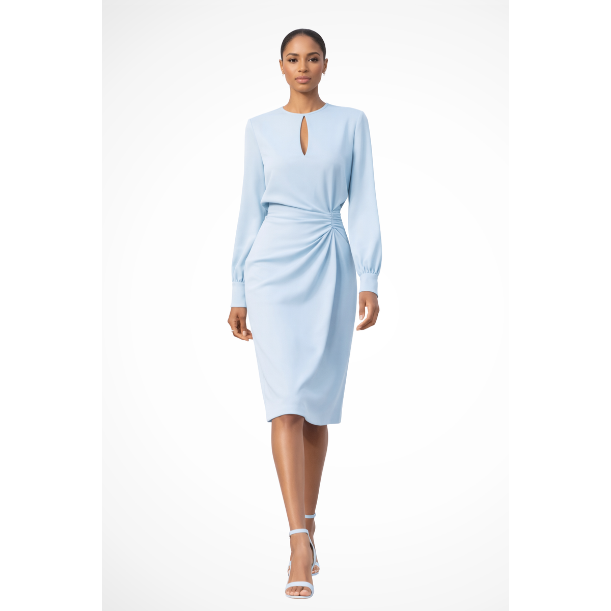 Women's Long Sleeve Formal Midi Dress Elegant Chic for Events 2