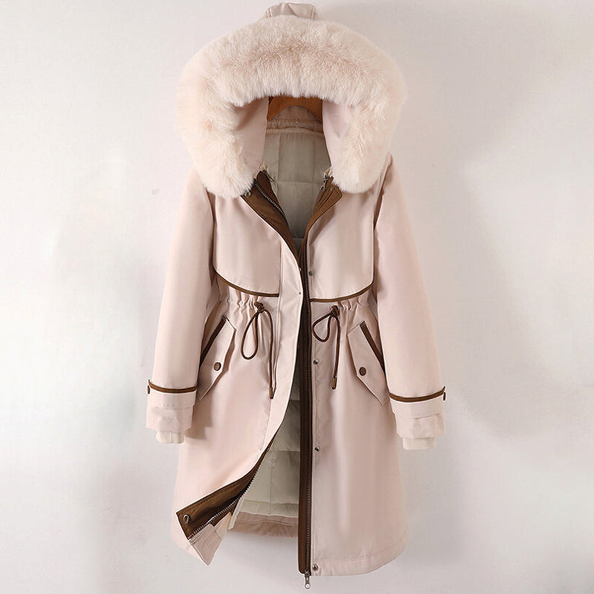 Women's Luxurious Faux Fur Coat with Hood Elegant Winter Design 1