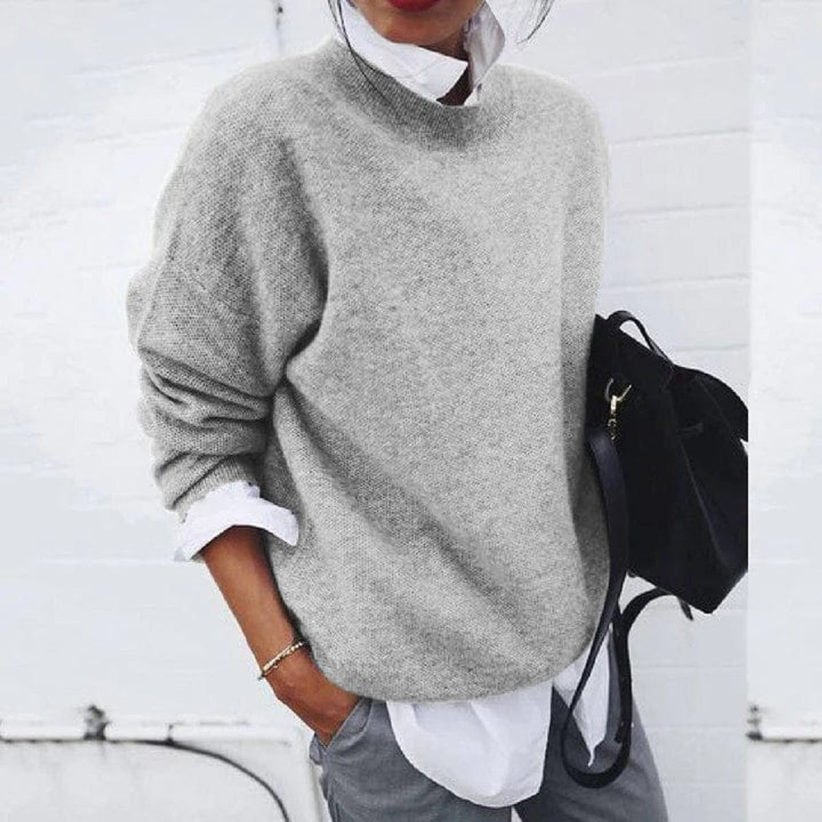 Women's Oversized Sweater Soft Casual Chic Pullover for Fall 1