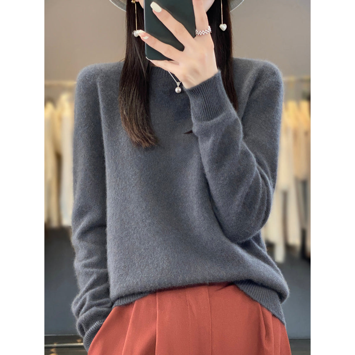 Women's Oversized Sweater Trendy Comfortable Casual Style Cotton 11