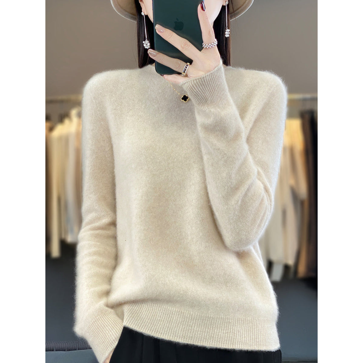 Women's Oversized Sweater Trendy Comfortable Casual Style Cotton 12
