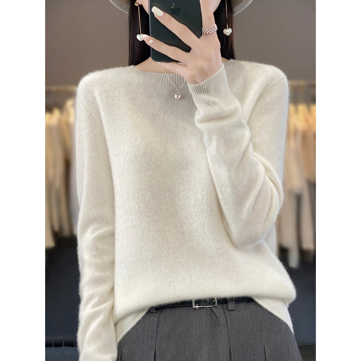 Women's Oversized Sweater Trendy Comfortable Casual Style Cotton 6