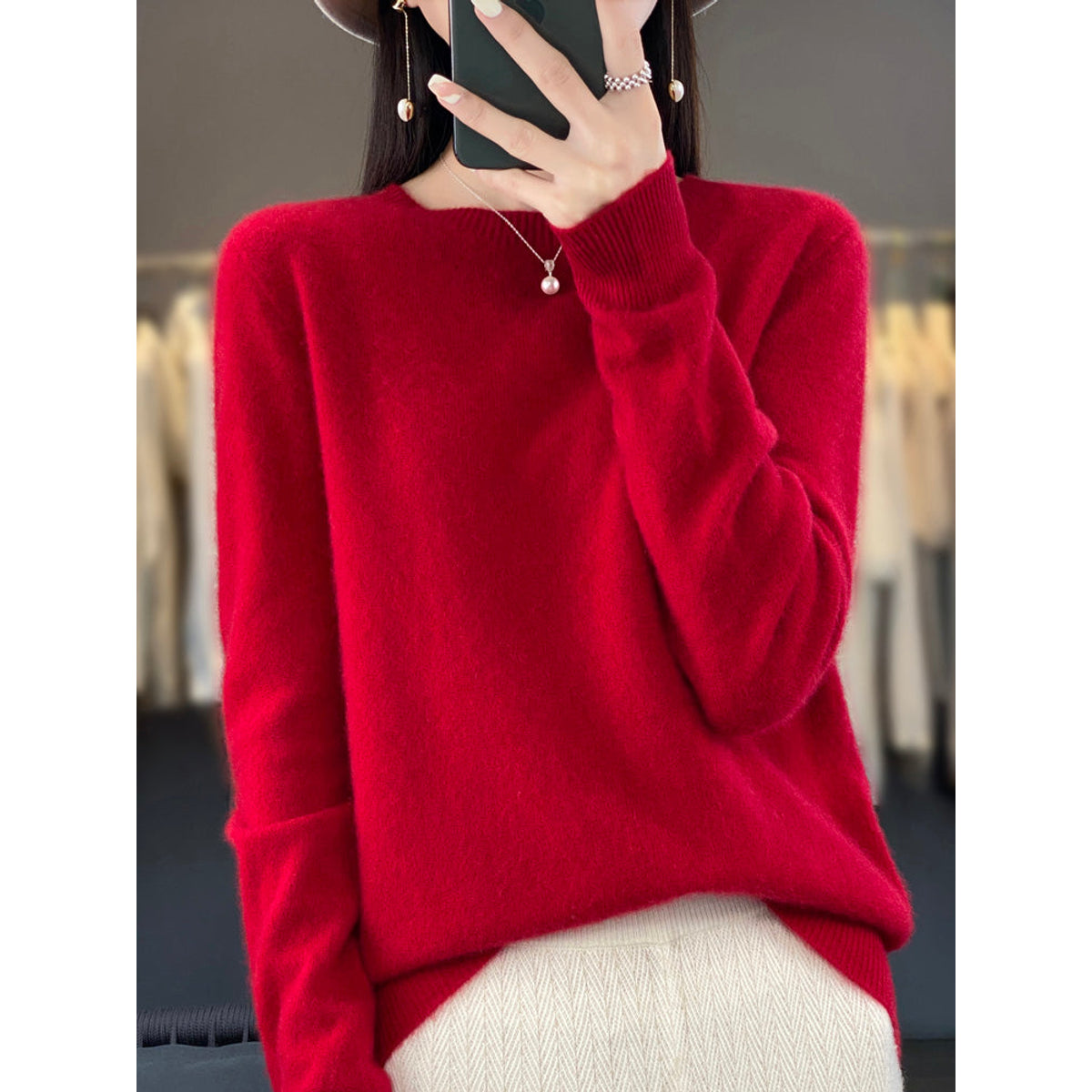 Women's Oversized Sweater Trendy Comfortable Casual Style Cotton 7