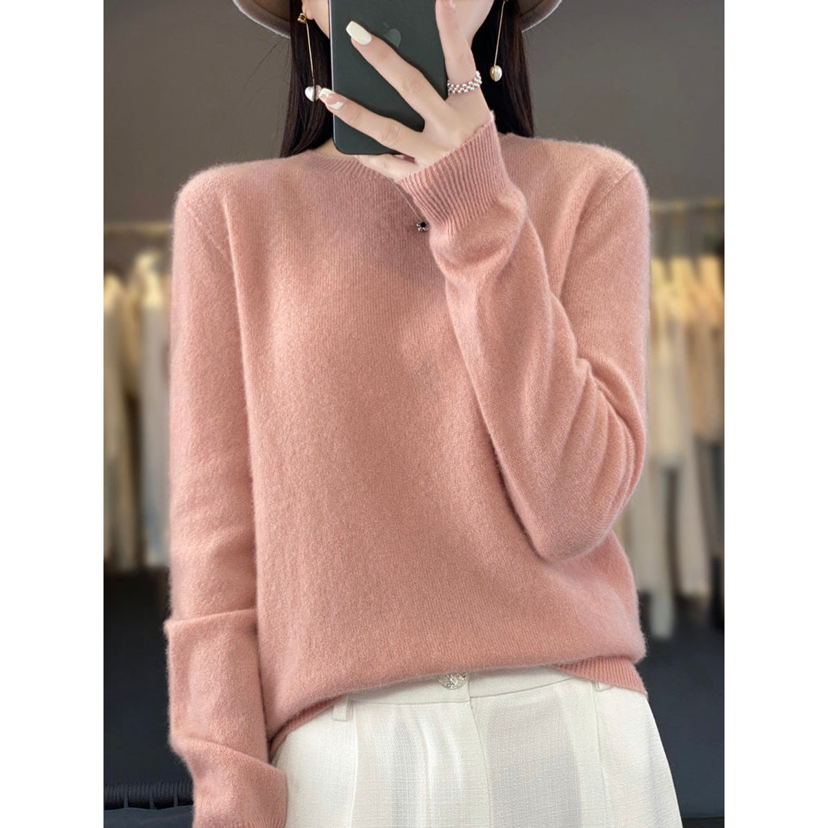 Women's Oversized Sweater Trendy Comfortable Casual Style Cotton 8