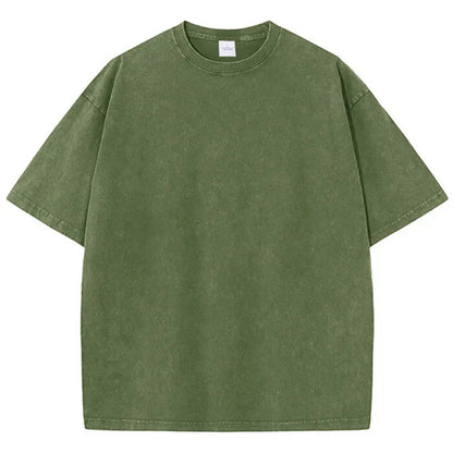 Women's Oversized T-Shirt - Soft Cotton Drop Shoulder Tee in Neutral Tones 0