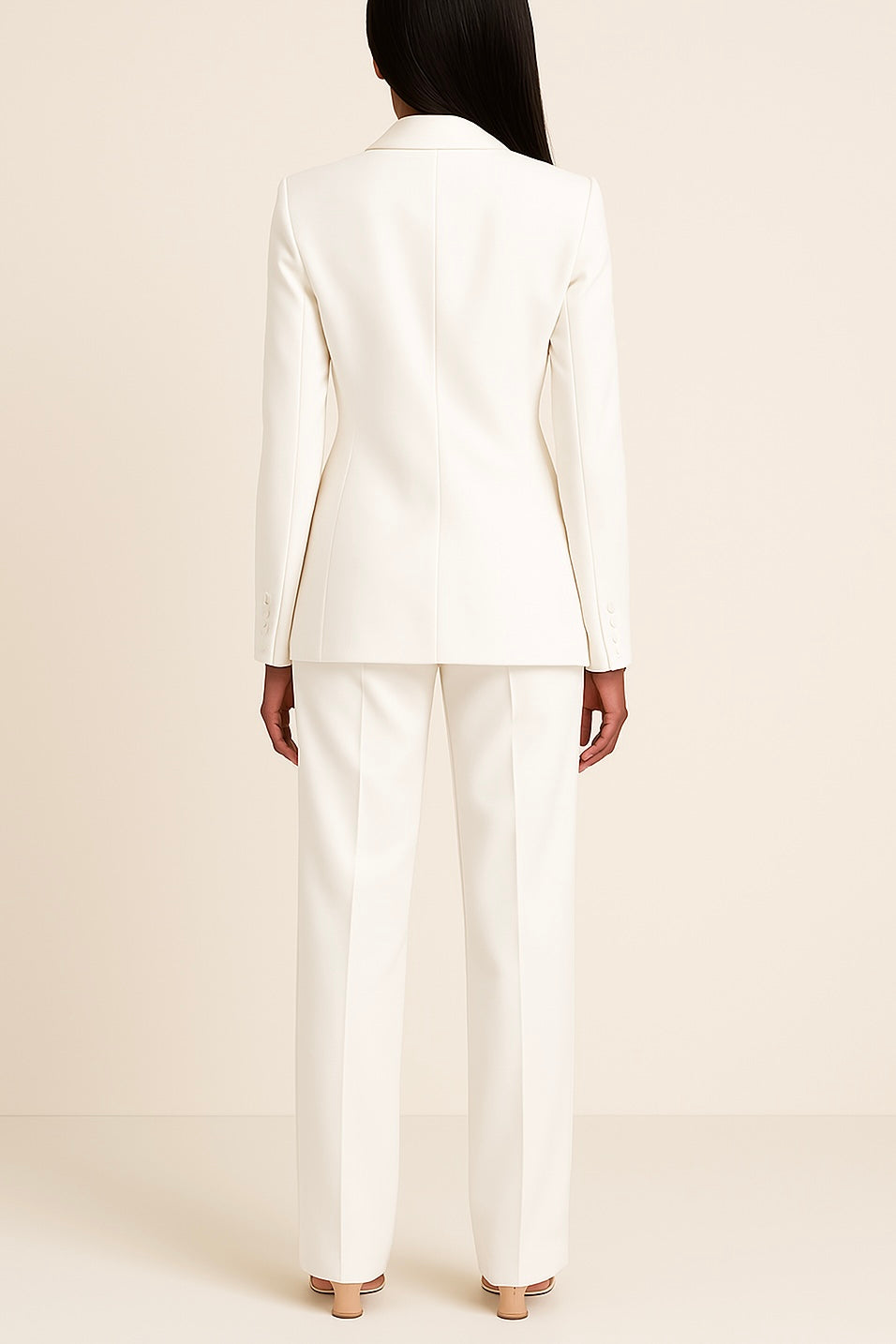 Women's Suit Set Tailored Long Blazer and Trousers for Formal Elegance 6