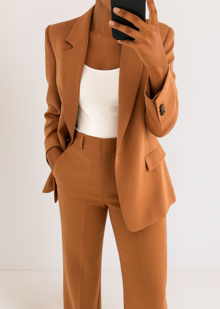 Women's Suit Tailored Two-Piece Pantsuit Set Blazer and Trousers 5