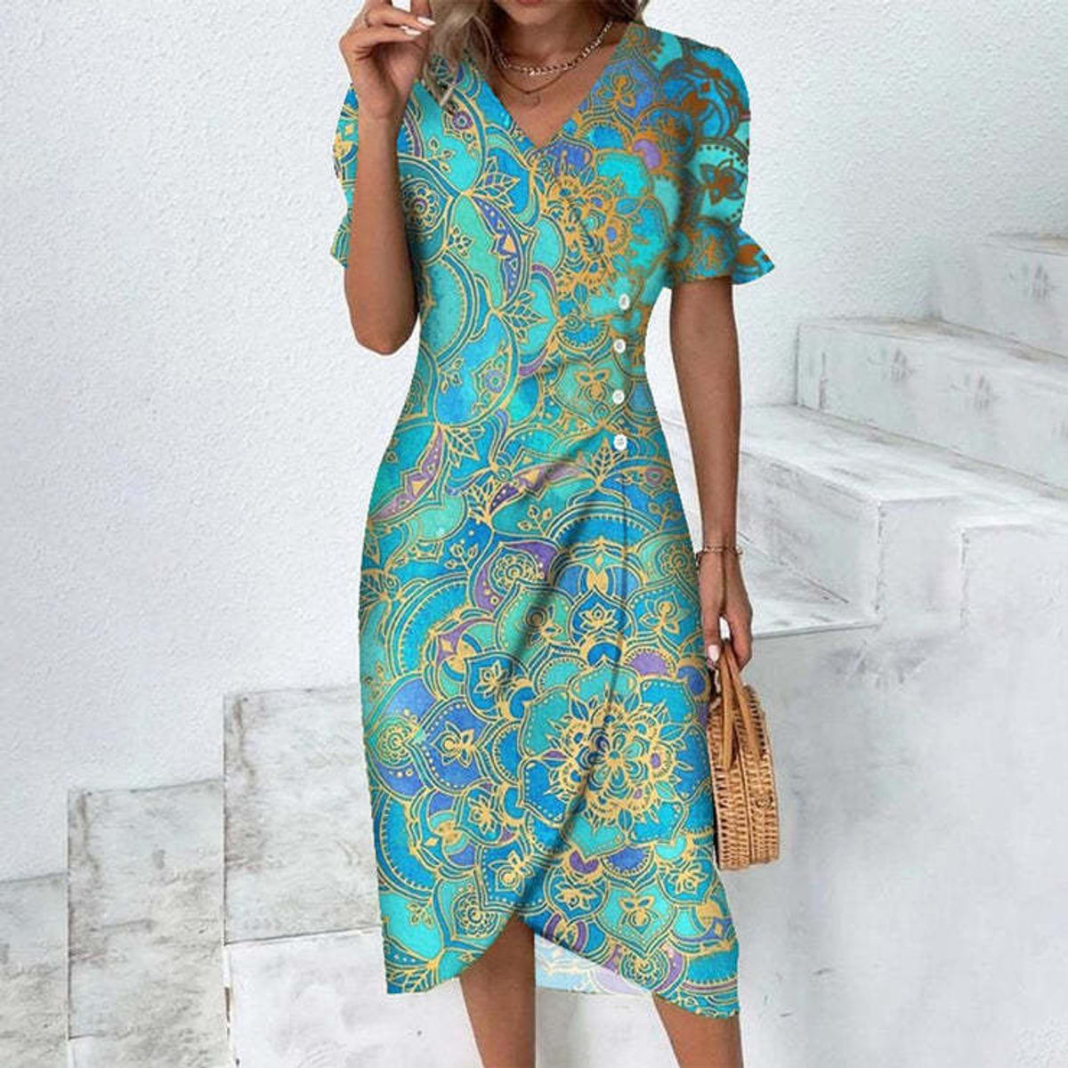 Women's Summer Dress Lightweight Flattering Casual Chic for Beach Days 10