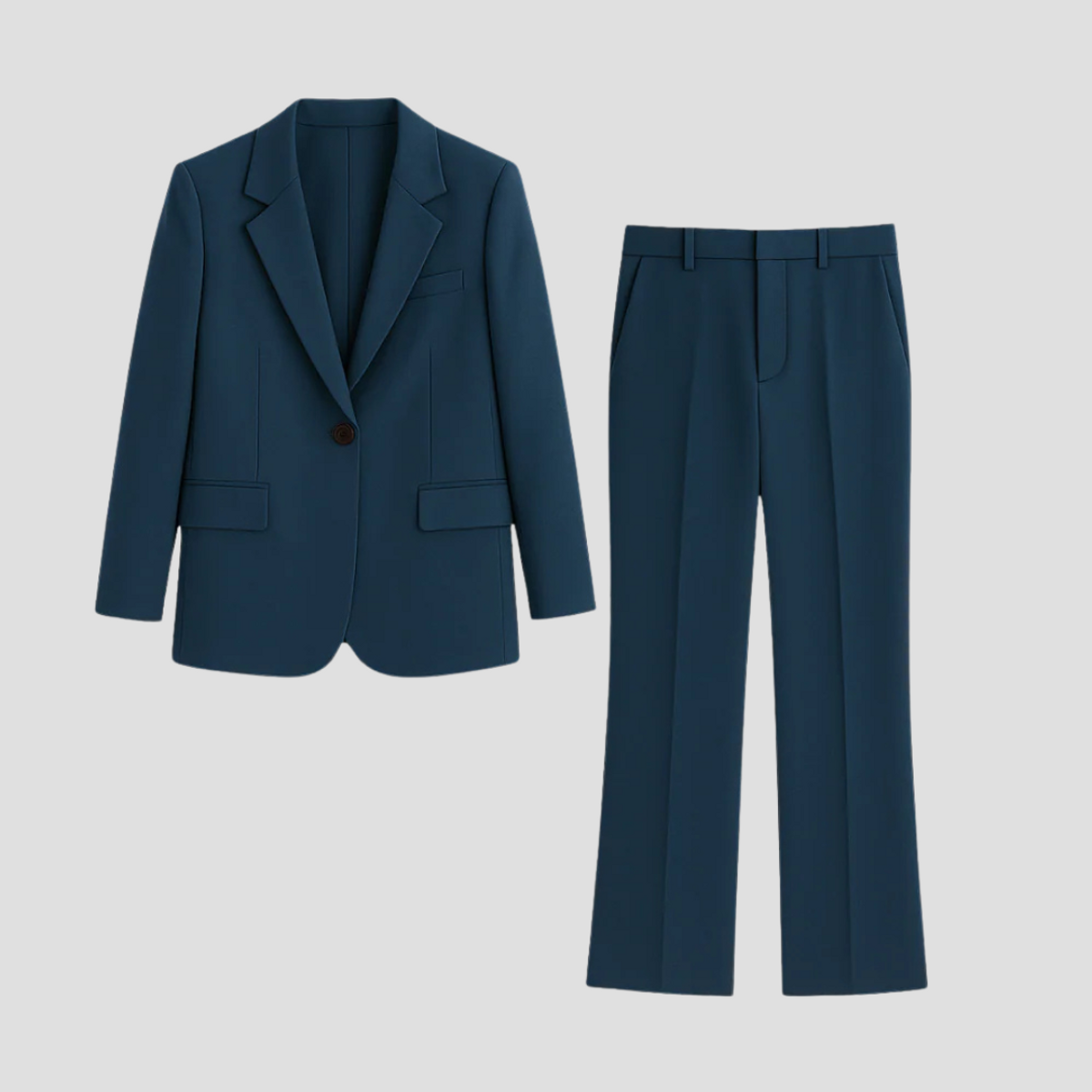 Women's Tailored Suit Set Long Blazer Elegant Professional Style 1