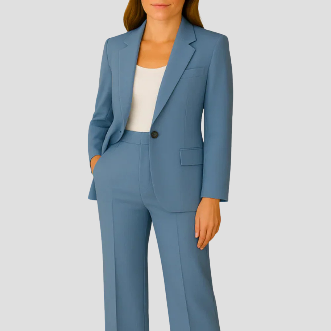 Women's Tailored Suit Set Long Blazer Elegant Professional Style 4