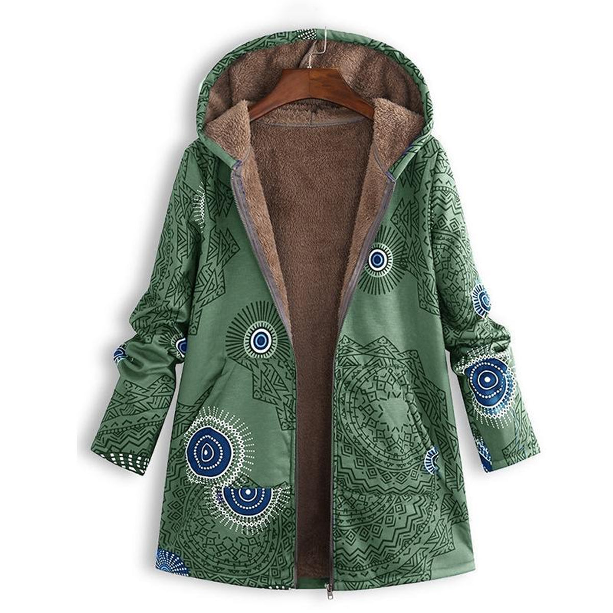 Women's Winter Floral Coat with Hood Elegant Design for Casual Chic 7