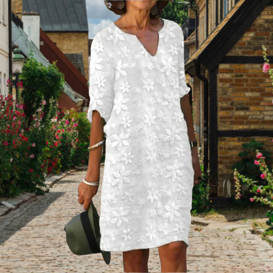 Womens Dress Modern Amber Floral Design Comfortable Fit Summer Style 0