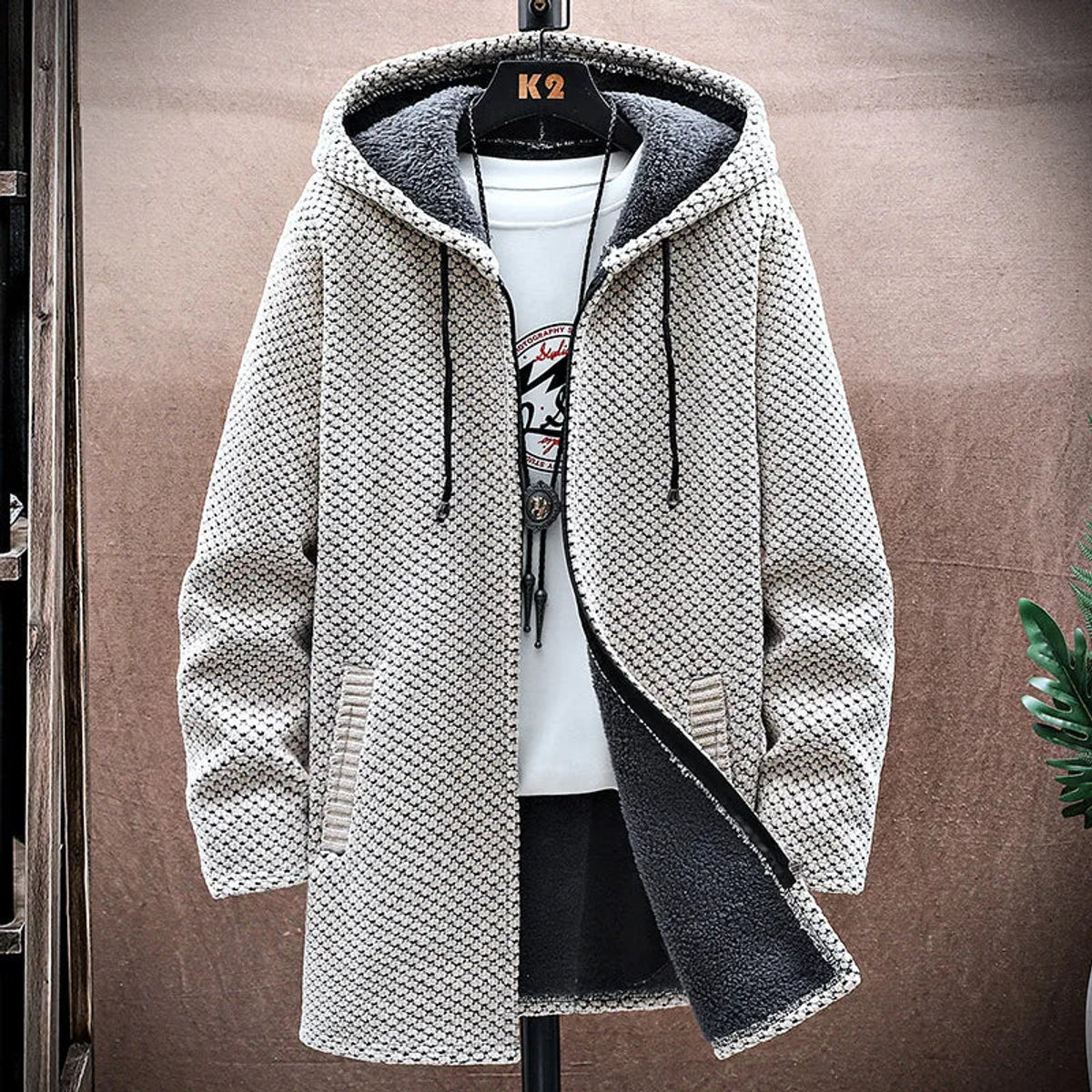 Wool-Cashmere Blend Jacket with Plush Fleece Lining 0