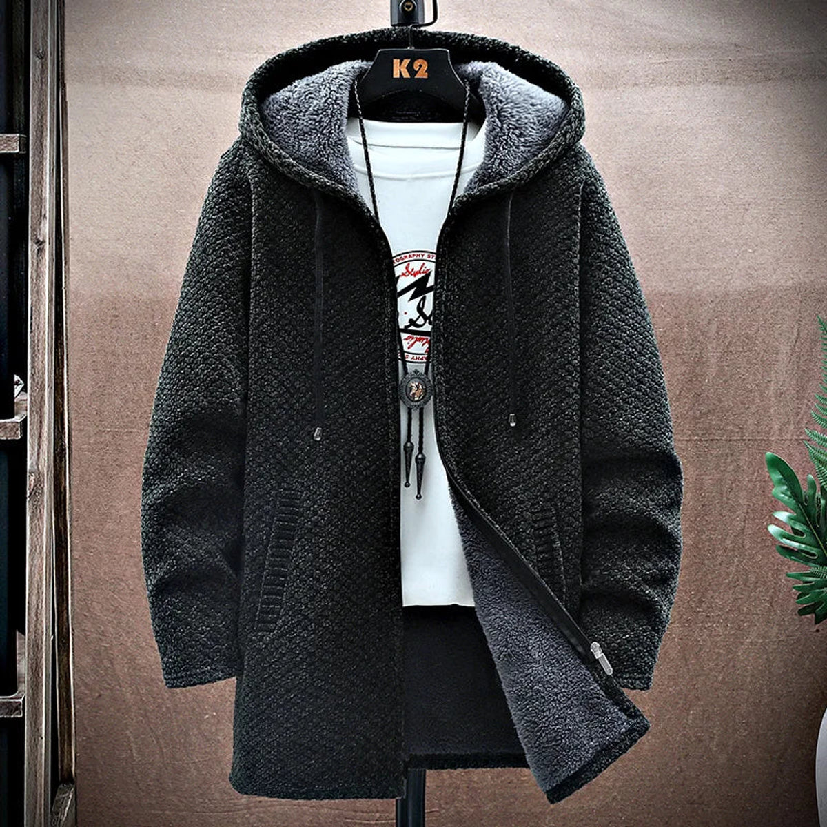 Wool-Cashmere Blend Jacket with Plush Fleece Lining 2