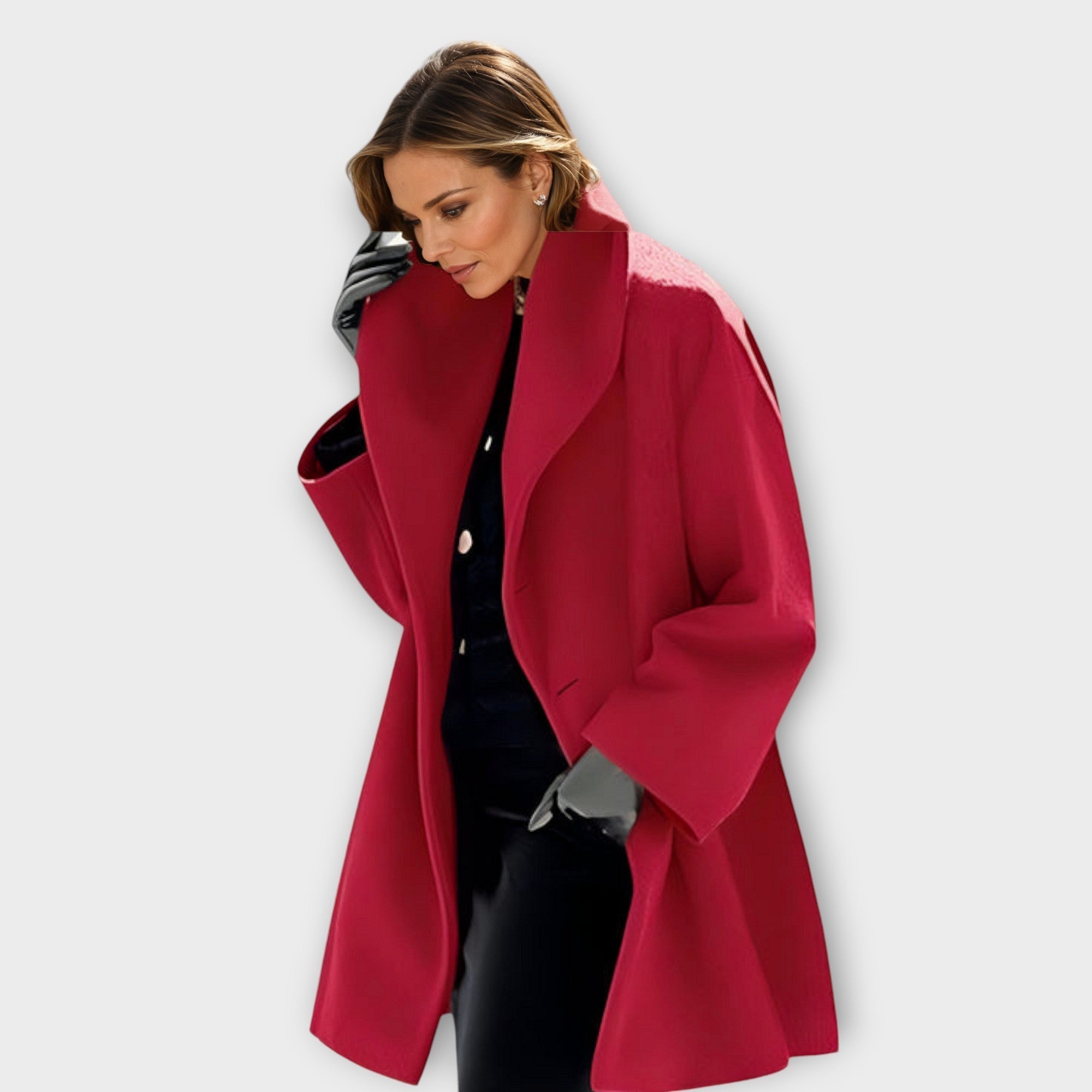 Wool Coat Women Elegant Long Design Windproof Warmth Casual 0