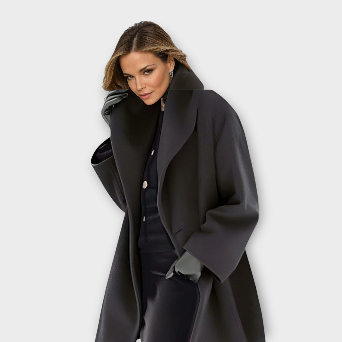 Wool Coat Women Elegant Long Design Windproof Warmth Casual 1