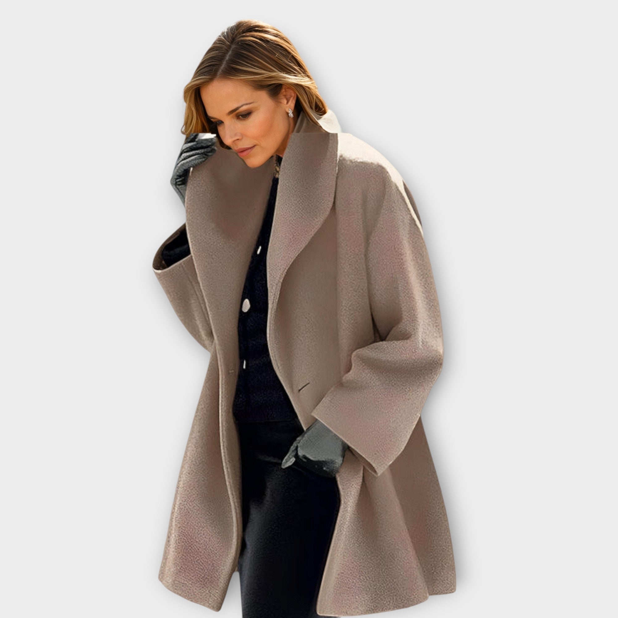 Wool Coat Women Elegant Long Design Windproof Warmth Casual 2