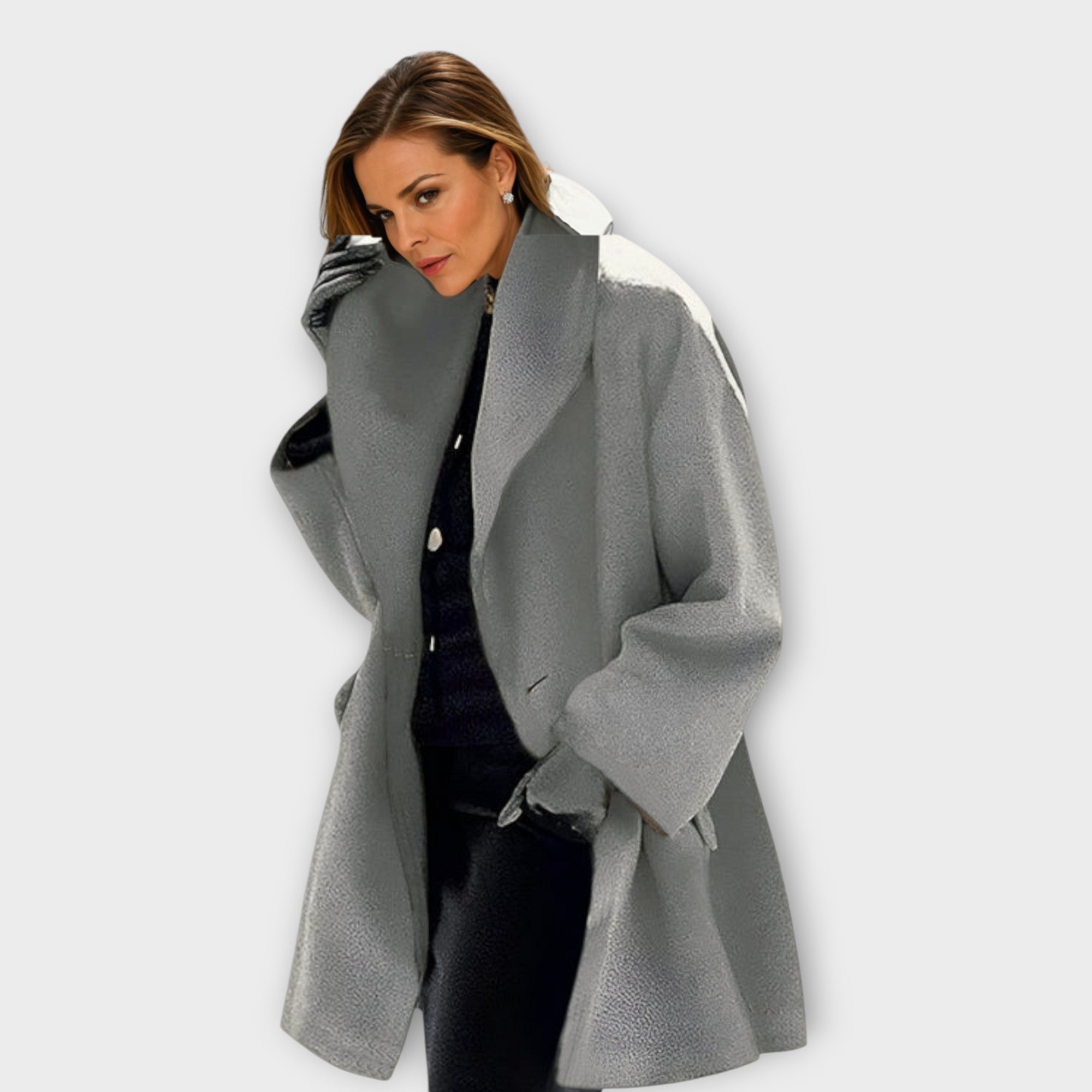 Wool Coat Women Elegant Long Design Windproof Warmth Casual 3