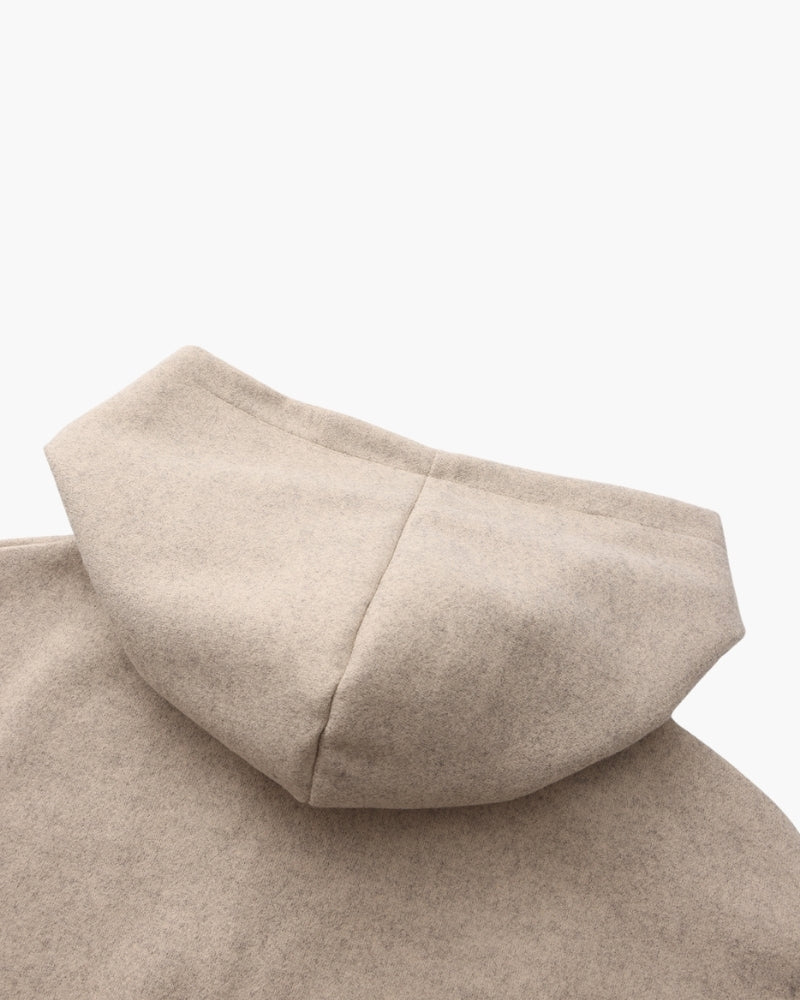 Wool Zip Coat Women Relaxed Fit Versatile Hooded Winter Jacket 4