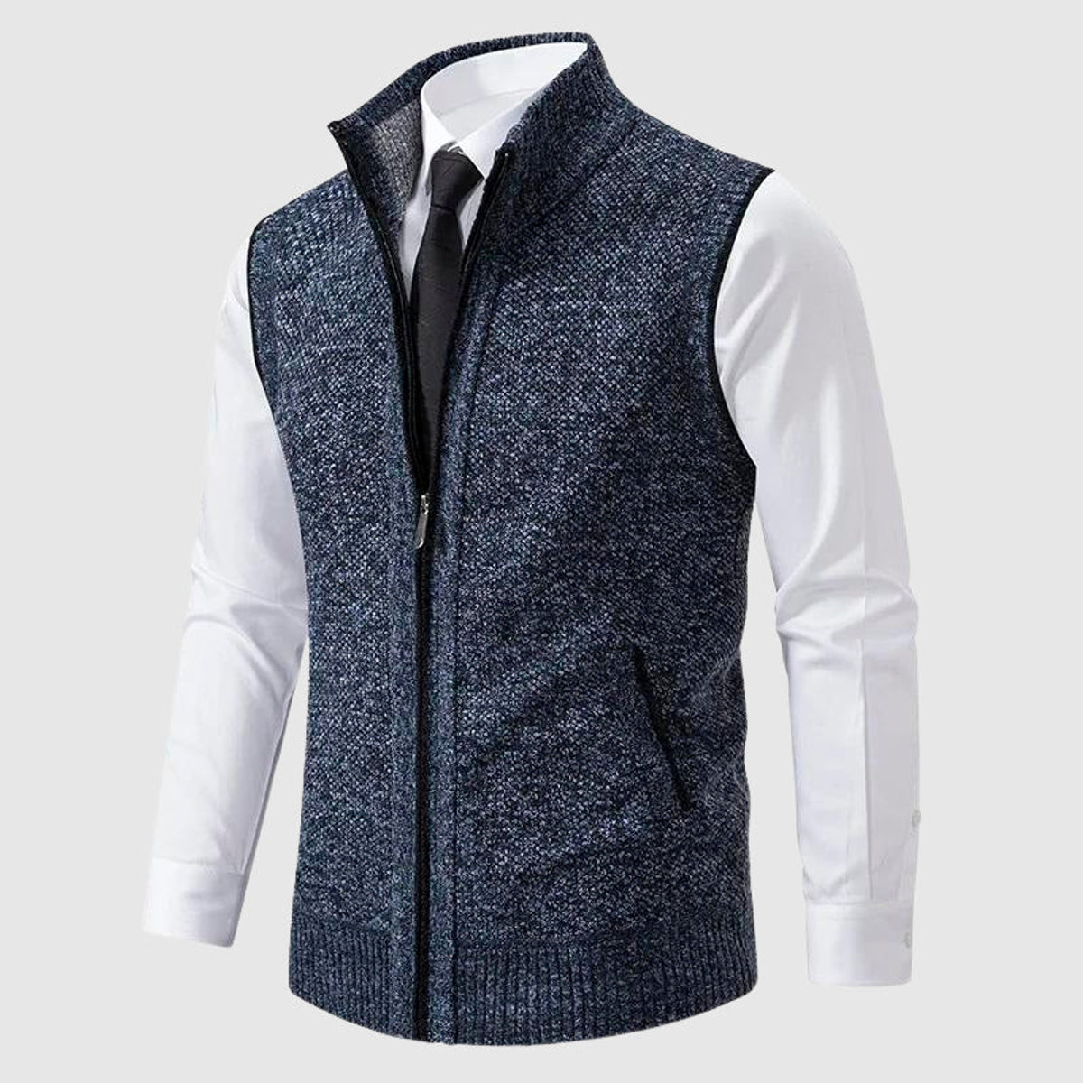 Zip-Up Sweater Vest Women Wool Blend Casual Layering Modern Style 2