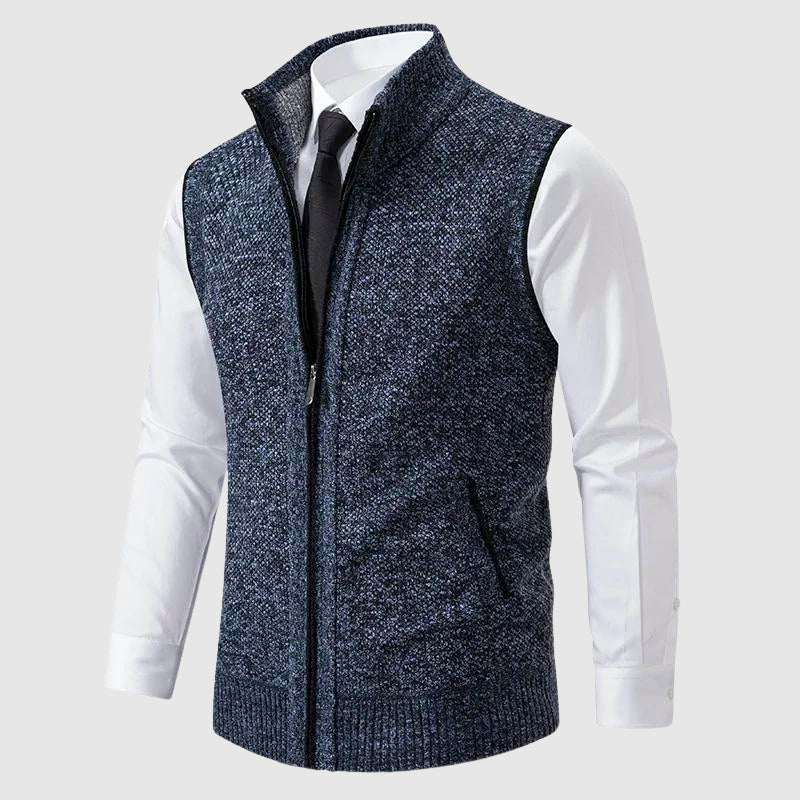 Zip-Up Sweater Vest Women Wool Blend Casual Layering Modern Style 2